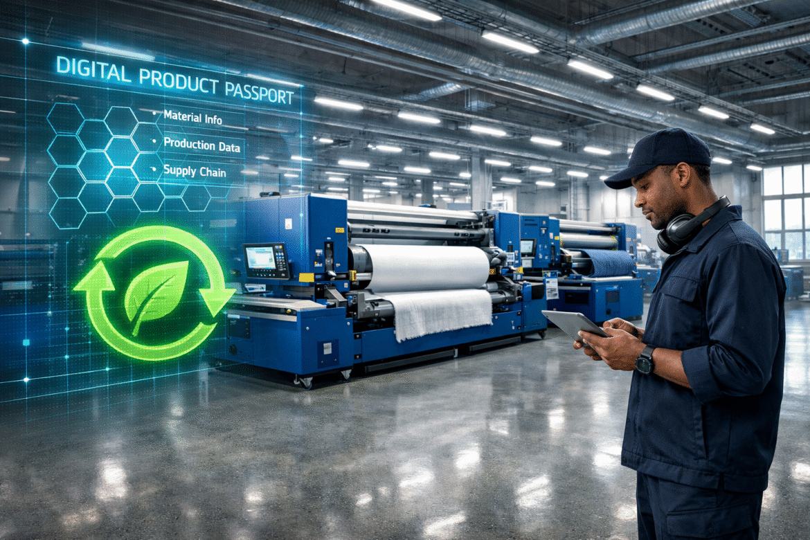 High-precision automated textile cutting machinery from Svegea of Sweden demonstrating sustainable, zero-waste production for EU compliance