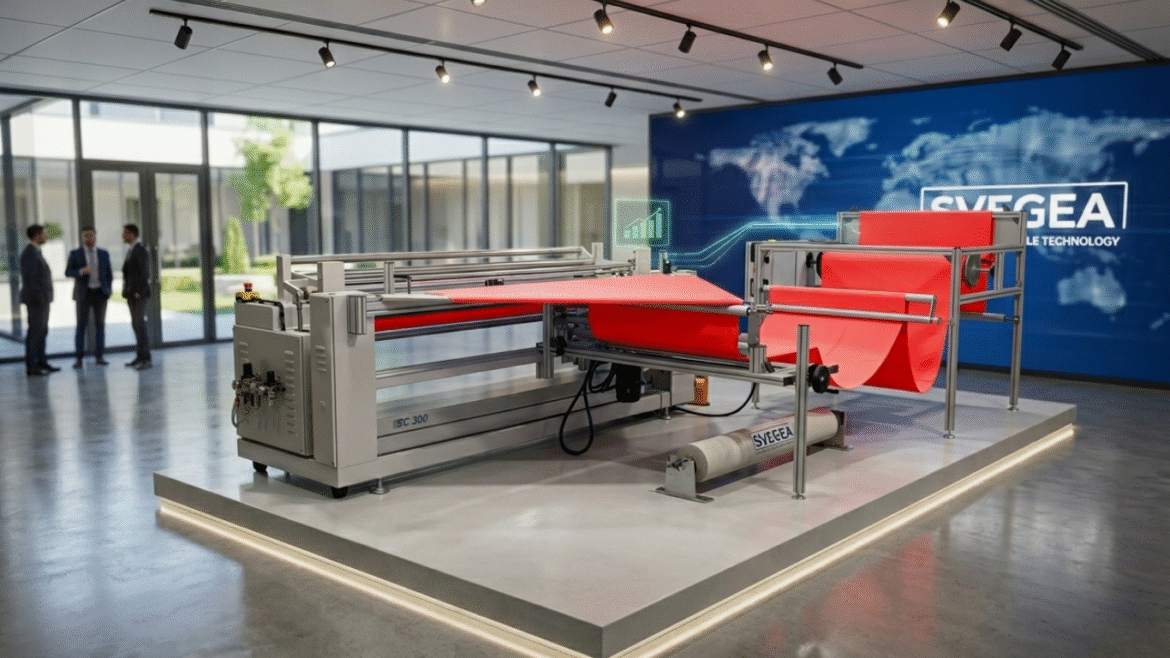 Svegea tubular knit slitter processing jersey fabric for T-shirt and underwear production