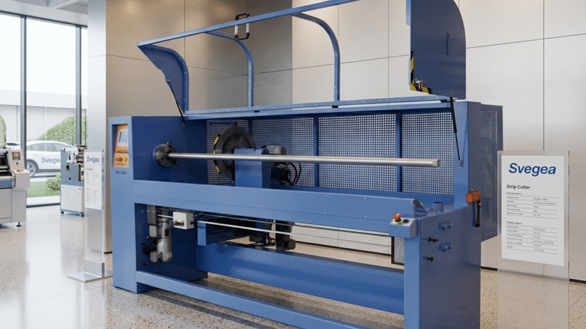 Semi-automatic and fully automatic fabric slitting machines side by side in a textile factory setting