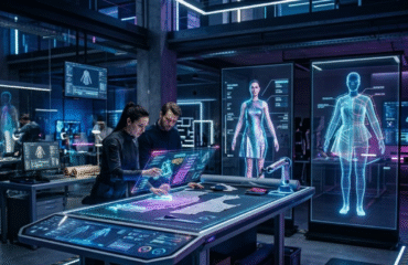 Digital twin dashboard monitoring textile factory automation in the cutting room